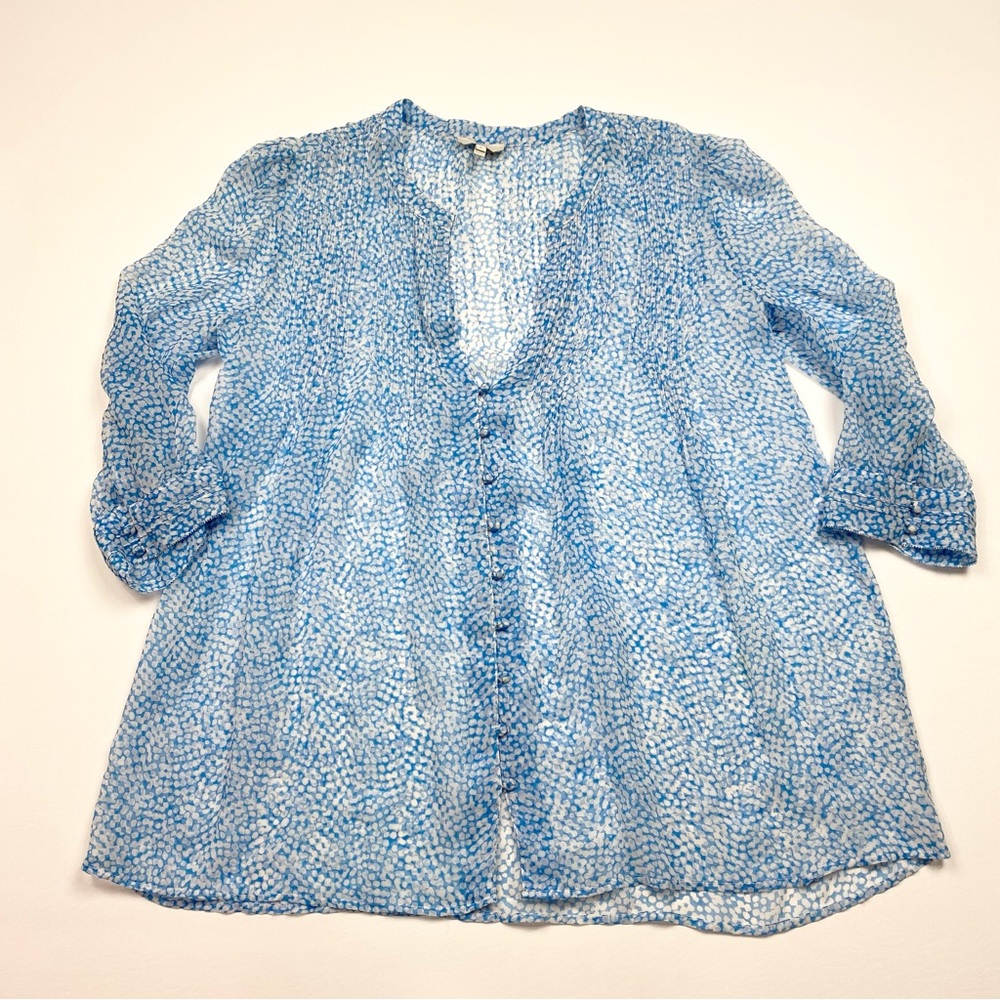 Women’s Joie Long Sleeve Sheer Button Up Blouse/Top Size Small